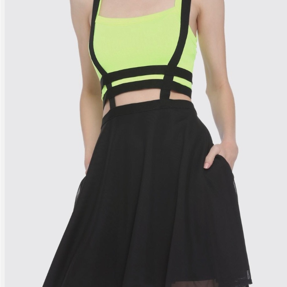 Cage and Mesh Suspender Skirt - Plus Size